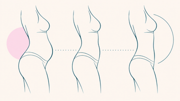 A line-drawn torso profile with a ridge that smooths flat along a healing path