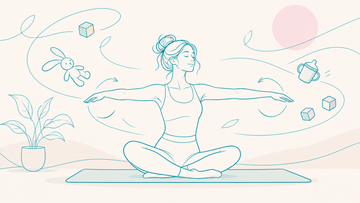 Serene seated arm circles amid a playful swirl of toys, LOVJOY blog cover