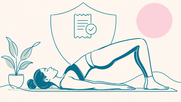 Shoulder bridge framed by a shield with a checked receipt, LOVJOY insurance blog cover